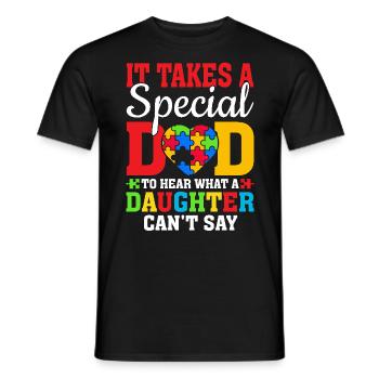 Il faut un papa spécial pour entendre Puzzle Ribbon - T-shirt homme - noir - Devant - AI Model Male 178 light (178cm)
