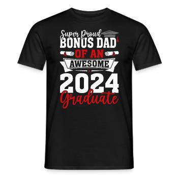 Bonus-Vater eines lustigen Abschlusses 2024 - Männer T-Shirt - Schwarz - Vorne - AI Model Male 178 light (178cm)