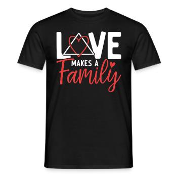 L’amour rend une famille drôle Adoption Placement en famille d’accueil - T-shirt homme - noir - Devant - AI Model Male 178 light (178cm)