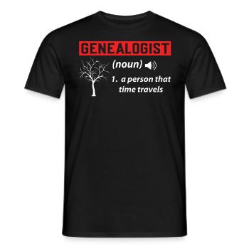 Lustiger Genealoge Stammbaumforschung Abstammung - Männer T-Shirt - Schwarz - Vorne - AI Model Male 178 light (178cm)