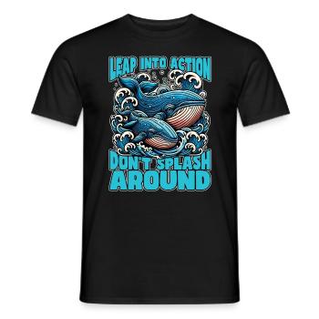 Whale Watching Leap Into Action Marine Biologist - Männer T-Shirt - Schwarz - Vorne - AI Model Male 178 light (178cm)