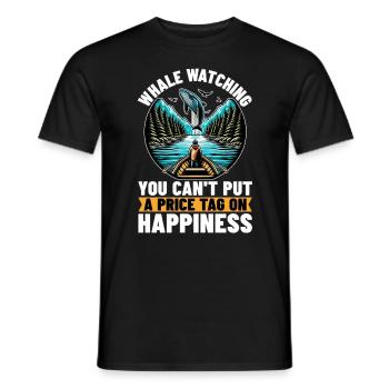Observation des baleines : vous ne pouvez pas mettre de prix Animal marin - T-shirt homme - noir - Devant - AI Model Male 178 light (178cm)