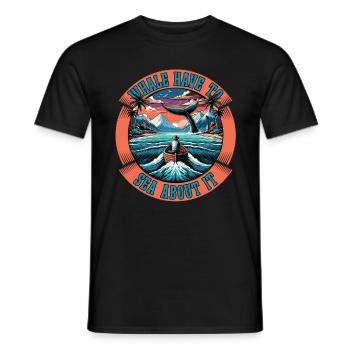 Observation des baleines Les baleines doivent faire la mer Animal marin - T-shirt homme - noir - Devant - AI Model Male 178 light (178cm)