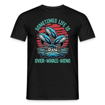 Observation des baleines Parfois, la vie est finie, amoureux de la mer - T-shirt homme - noir - Devant - AI Model Male 178 light (178cm)