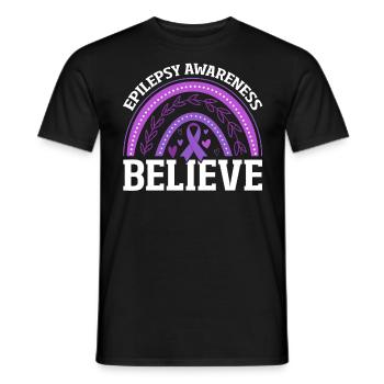Believe Epilepsie Boho Lila Regenbogen Epilepsie - Männer T-Shirt - Schwarz - Vorne - AI Model Male 178 light (178cm)