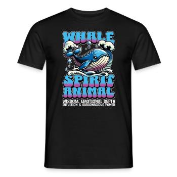 de baleine Sagesse animale Navigation Observation des baleines - T-shirt homme - noir - Devant - AI Model Male 178 light (178cm)