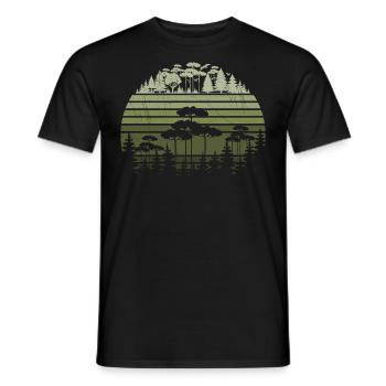 Bäume Tierwelt Natur Berge Abenteuer Wald - Männer T-Shirt - Schwarz - Vorne - AI Model Male 178 light (178cm)