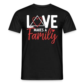 L’amour rend une famille drôle Adoption Placement en famille d’accueil - T-shirt homme - noir - Devant - AI Model Male 178 light (178cm)