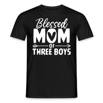 Maman de trois garçons Drôle Garçon Maman Fête des mères - T-shirt homme - noir - Devant - AI Model Male 178 light (178cm)