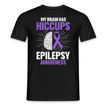 Mein Gehirn Hat Schluckauf Lila Band Lustige Epilepsie - Männer T-Shirt - Schwarz - Vorne - AI Model Male 178 light (178cm)