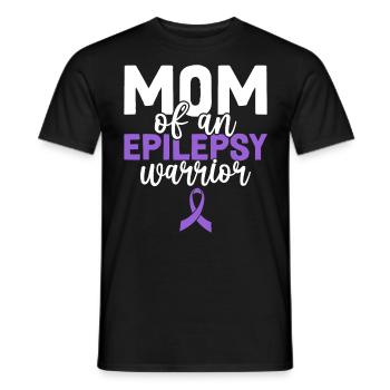 Mom Of An Epilepsy Warrior Purple Ribbon Epilepsy - Men's T-Shirt - black - Front - AI Model Male 178 light (178cm)