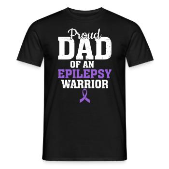 Proud Dad of An Epilepsy Warrior Purple Epilepsy - Men's T-Shirt - black - Front - AI Model Male 178 light (178cm)