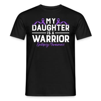 Meine Tochter ist eine Kriegerin Lila Band Epilepsie - Männer T-Shirt - Schwarz - Vorne - AI Model Male 178 light (178cm)