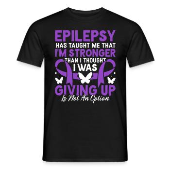 Epilepsie hat mich gelehrt Purple Ribbon Epilepsie - Männer T-Shirt - Schwarz - Vorne - AI Model Male 178 light (178cm)