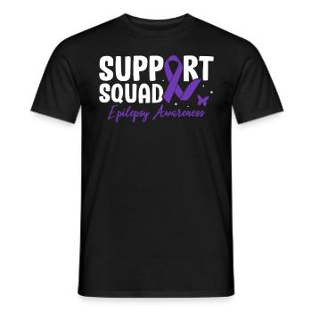 Support Squad Epilepsie-Bewusstsein Lila Band - Männer T-Shirt - Schwarz - Vorne - AI Model Male 178 light (178cm)