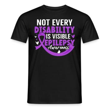 Nicht jede Behinderung ist sichtbar Lila Epilepsie - Männer T-Shirt - Schwarz - Vorne - AI Model Male 178 light (178cm)