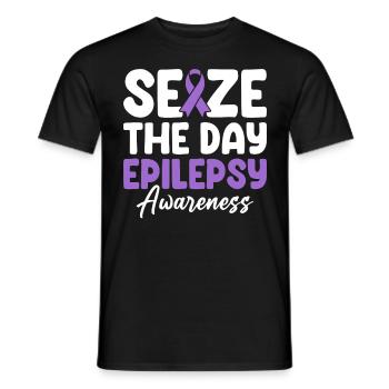 Seize The Day Ruban Violet Système Nerveux - T-shirt homme - noir - Devant - AI Model Male 178 light (178cm)