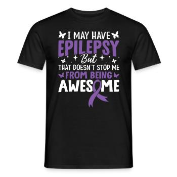 Ich habe möglicherweise Epilepsie, Purple Ribbon Nervensystem - Männer T-Shirt - Schwarz - Vorne - AI Model Male 178 light (178cm)