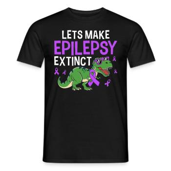 Lasst uns den Epilepsie ausgestorbenen lustigen Dinosaurier machen - Männer T-Shirt - Schwarz - Vorne - AI Model Male 178 light (178cm)
