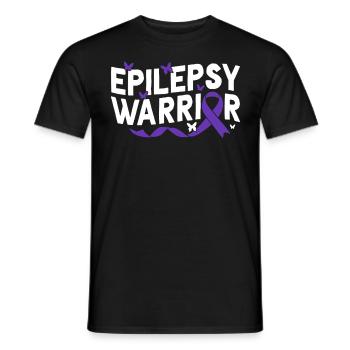 Epilepsy Warrior Nervous System Purple Ribbon - Men's T-Shirt - black - Front - AI Model Male 178 light (178cm)