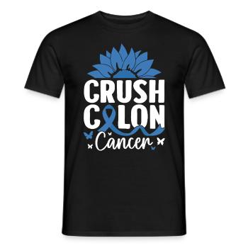 Crush Colon Cancer Blue Ribbon Bowel Colonoscopy - Men's T-Shirt - black - Front - AI Model Male 178 light (178cm)