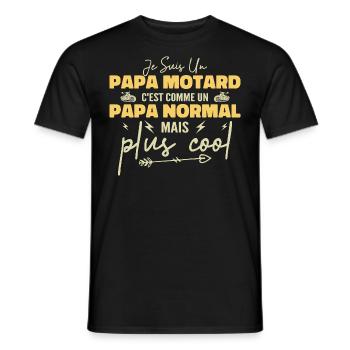 Biker dad like a normal but cooler dad - Men's T-Shirt - black - Front - AI Model Male 178 light (178cm)