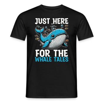 Observation des baleines juste ici pour la navigation des animaux marins - T-shirt homme - noir - Devant - AI Model Male 178 light (178cm)