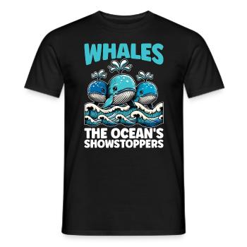 Baleines L’animal marin de l’océan Observation des baleines - T-shirt homme - noir - Devant - AI Model Male 178 light (178cm)