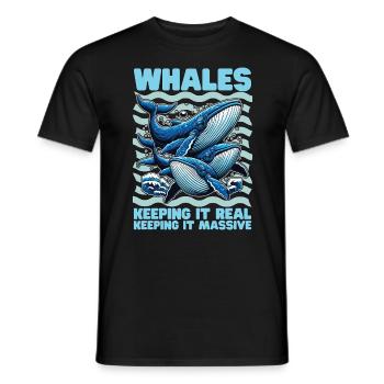 Les baleines le gardent Biologiste marin Observation des baleines - T-shirt homme - noir - Devant - AI Model Male 178 light (178cm)