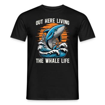 Whale Watching Out Here Living The Marine Biology - Men's T-Shirt - black - Front - AI Model Male 178 light (178cm)