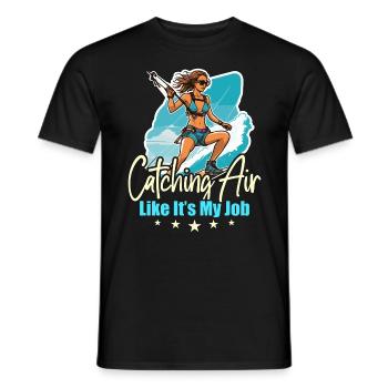 Kiteboarding Catching Air Like It's Windsurfing - Männer T-Shirt - Schwarz - Vorne - AI Model Male 178 light (178cm)