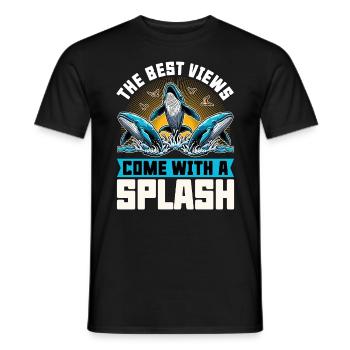 Observation des baleines Les meilleures vues viennent avec Sea Lover - T-shirt homme - noir - Devant - AI Model Male 178 light (178cm)