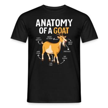 Anatomy Of A Goat Funny Farm Livestock Animals - Men's T-Shirt - black - Front - AI Model Male 178 light (178cm)
