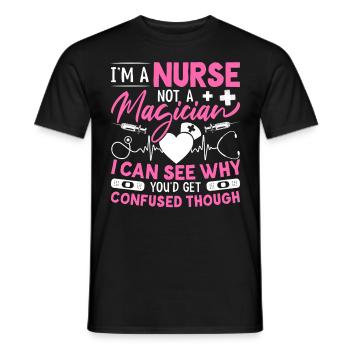 I'm A Nurse Not A Magician Prison Nursing Medical - Men's T-Shirt - black - Front - AI Model Male 178 light (178cm)