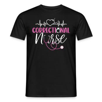 Appréciation de l’infirmière correctionnelle Infirmière de prison - T-shirt homme - noir - Devant - AI Model Male 178 light (178cm)
