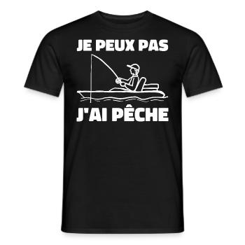 Je Peux Pas J'ai Pêche - T-shirt homme - noir - Devant - AI Model Male 178 light (178cm)