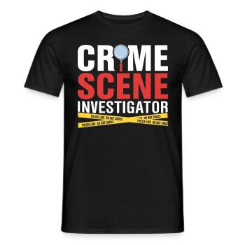 Crime Scene Investigator Funny Forensic Evidence - Men's T-Shirt - black - Front - AI Model Male 178 light (178cm)