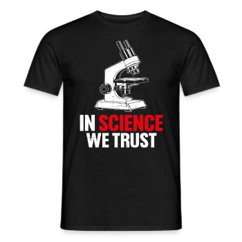 En science, nous faisons confiance à un scientifique de laboratoire scientifique drôle - T-shirt homme - noir - Devant - AI Model Male 178 light (178cm)