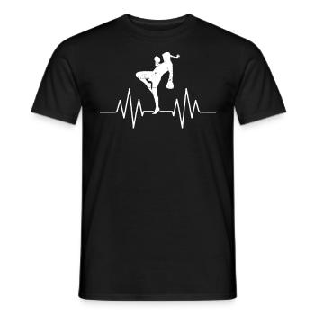 Muay Thai Funny Heartbeat Thai Boxing Martial - Men's T-Shirt - black - Front - AI Model Male 178 light (178cm)