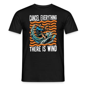 Kiteboarding Cancel Everything There Windsurfing - Men's T-Shirt - black - Front - AI Model Male 178 light (178cm)