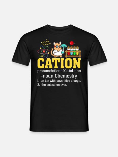 cation Drôle Définition Science Chimie Chat - Mænd T-shirt - sort