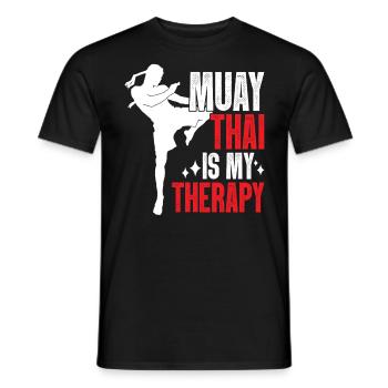 Muay Thai ist meine Therapiekunst der acht Glieder Muay - Männer T-Shirt - Schwarz - Vorne - AI Model Male 178 light (178cm)
