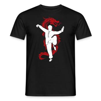 Drôle Kung Fu Combat Sport de combat Chinois - T-shirt homme - noir - Devant - AI Model Male 178 light (178cm)