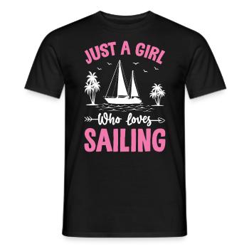 Juste une fille qui aime marin capitaine de mer drôle - T-shirt homme - noir - Devant - AI Model Male 178 light (178cm)