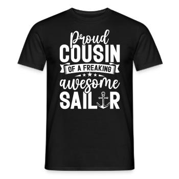 Fier cousin d’un marin Drôle de cousin à la voile - T-shirt homme - noir - Devant - AI Model Male 178 light (178cm)