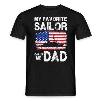 My Favorite Sailor Calls Me Dad Funny Cruiser - Men's T-Shirt - black - Front - AI Model Male 178 light (178cm)
