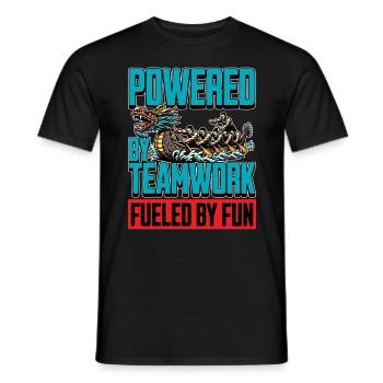 Dragon Boating Powered By Teamwork Water Sports - Men's T-Shirt - black - Front - AI Model Male 178 light (178cm)