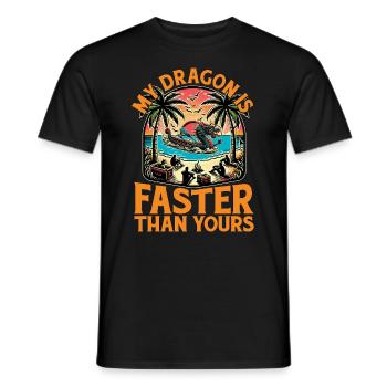 Dragon Boating My Dragon Is Faster Boat Racing - Männer T-Shirt - Schwarz - Vorne - AI Model Male 178 light (178cm)