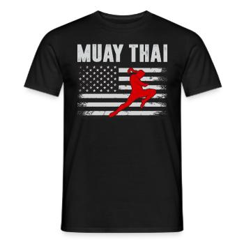 Muay Thai USA Boxe thaïlandaise Art de huit membres Muay - T-shirt homme - noir - Devant - AI Model Male 178 light (178cm)