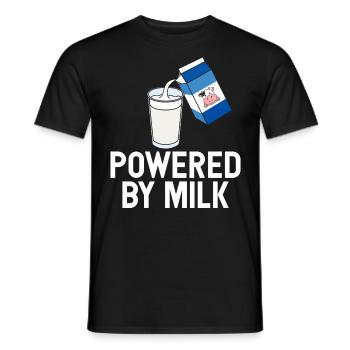 Powered By Milk Legen Diary Funny Fresh Organic - Männer T-Shirt - Schwarz - Vorne - AI Model Male 178 light (178cm)